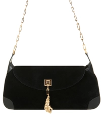 Runway 2000 F/W Gucci Tom Ford Lion Head Black Suède Shoulder Bag
