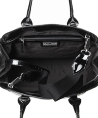 Ermanno Scervino Large Black Patent Leather Shoulder Bag