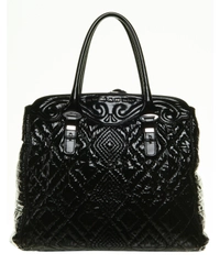 Ermanno Scervino Large Black Patent Leather Shoulder Bag
