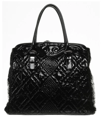 Ermanno Scervino Large Black Patent Leather Shoulder Bag