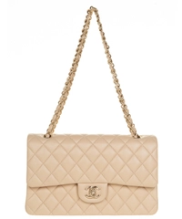 Chanel Beige Medium Double Flap Shoulder Bag