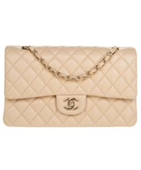 Chanel Beige Medium Double Flap Shoulder Bag