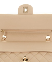 Chanel Beige Medium Double Flap Shoulder Bag