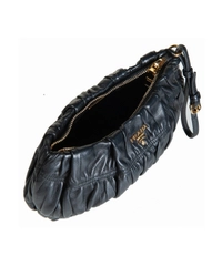 Prada Black Nappa Gaufre Wristlet