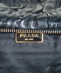 Prada Black Nappa Gaufre Wristlet