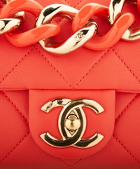 Chanel Red Flap Bag With Large Bi-Color Chain - Cruise Collection 2019