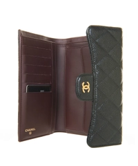 Chanel Classic Continental Long Flap Wallet Black Caviar with Gold Hardware