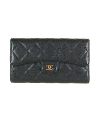 Chanel Classic Continental Long Flap Wallet Black Caviar with Gold Hardware