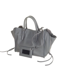 Balenciaga Grey Leather 'Papier A4' Zip Around Bag