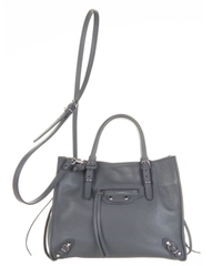 Balenciaga Grey Leather 'Papier A4' Zip Around Bag