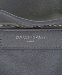 Balenciaga Grey Leather 'Papier A4' Zip Around Bag