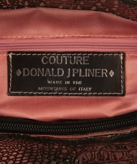 Couture Donald J. Pliner Silver Embossed Leather Calf Tote Shoulder Bag