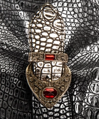 Couture Donald J. Pliner Silver Embossed Leather Calf Tote Shoulder Bag