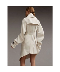 Burberry Lightweight Double-Faced Wool Twill Asymmetric Coat