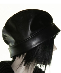 Yohji Yamamoto Black Leather Cap