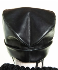 Yohji Yamamoto Black Leather Cap