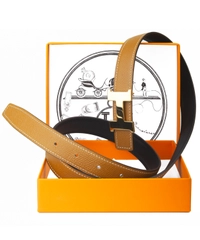 Hermès Reversible 'Constance' Camel / Black Belt