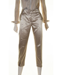 Brunello Cucinelli Silk Cropped Straight-Leg Pants