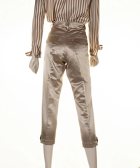 Brunello Cucinelli Silk Cropped Straight-Leg Pants