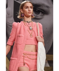 Chanel Spring 2023 Ready to Wear Hot Pink Sleeveless Cardigan