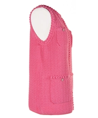 Chanel Spring 2023 Ready to Wear Hot Pink Sleeveless Cardigan