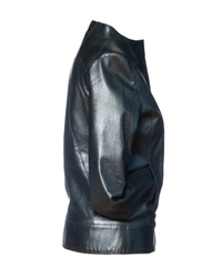 Costume National Black Leather Jacket