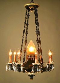 A bronze Empire style chandelier - image 1
