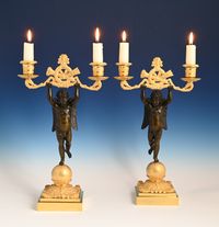 A pair of ormolu Empire candelabras - image 1
