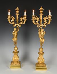 A pair of large ormolu Empire candelabras - image 3