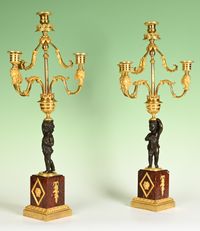 Een stel Directoire kandelaars - afbeelding 3
