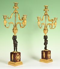 Een stel Directoire kandelaars - afbeelding 2