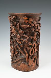 A Chinese bamboo brush pot - image 2