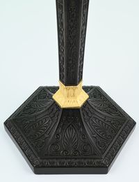 A pair of  ormolu bronze and patineted Empire candle sticks - image 4