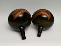 A set of green glass liqueur bottles - image 6