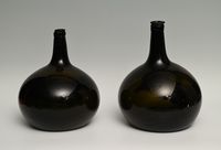 A set of green glass liqueur bottles - image 4