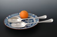 Two large silver serving spoons - image 1