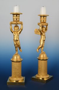 A pair of Empire Candle Sticks - image 2