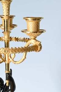 A pair of French Empire patinated bronze and ormolu candelabras - image 7