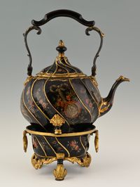 A pewter bouilloire on a stand. - image 2