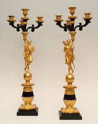 A pair of large ormolu Empire candelabras - image 1