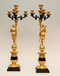 A pair of large ormolu Empire candelabras - image 2