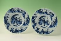 A pair of Delftware Chinoiserie plates - image 1