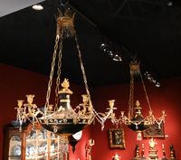 A rare near pair of Russian Empire discus chandeliers - image 2