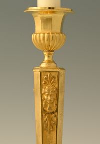 A pair of  ormolu bronze Empire candle sticks - image 5