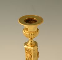 A pair of  ormolu bronze Empire candle sticks - image 6