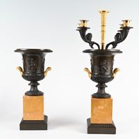 A pair of bronze and ormolu Charles X coupes / candlesticks. - image 3