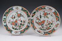 A pair of Chinese Famille Verte plates - image 1