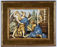 Een majolica plaquette, Castelli. - afbeelding 1