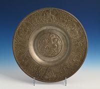 A pewter relief plate - image 1