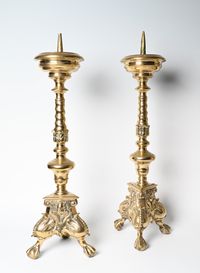 A large pair of bronzse candlestick - image 3